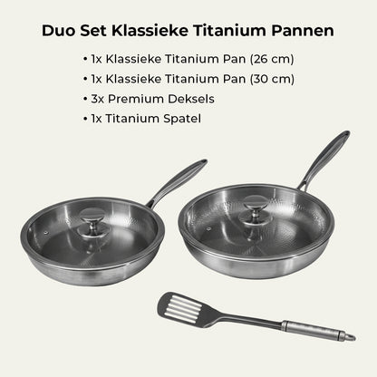 Duo Set Klassieke Titanium Koekenpannen